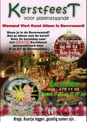 kerstfeest voor alleen staande in de stormpolder 26-12-2014 beverwaard