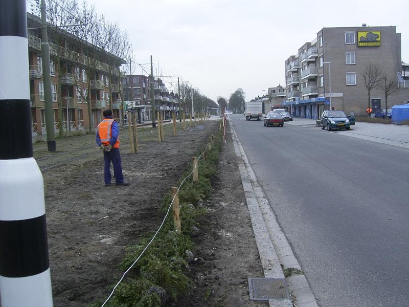 06-04-2005 het aanplanten van struiken op de noord/zuid verbinding.