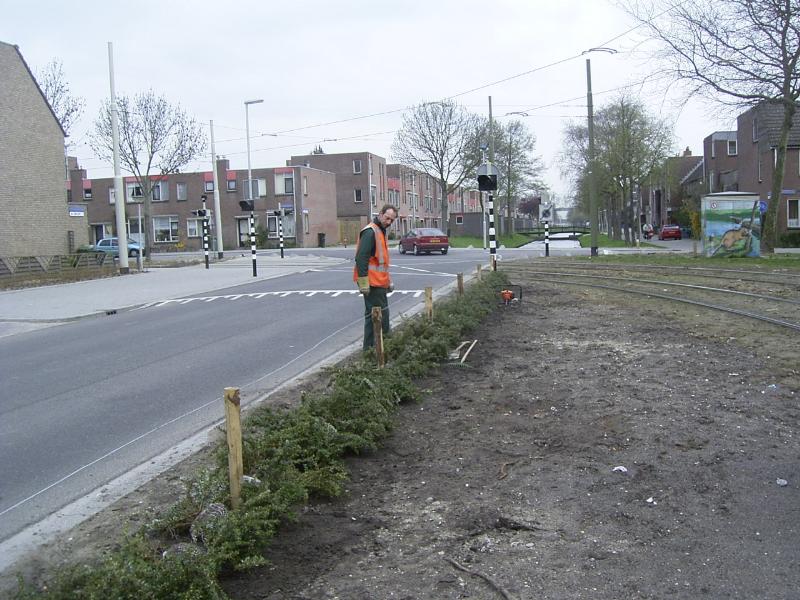 06-04-2005 het aanplanten van struiken op de noord/zuid verbinding.