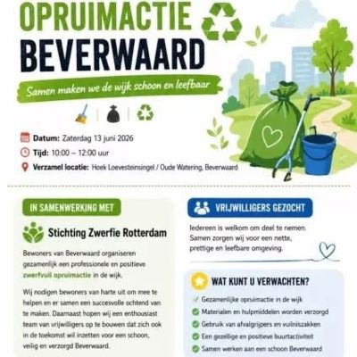 Foto 1 uit X-  Opruimactie Vrijwilligers Beverwaard 13-6-26